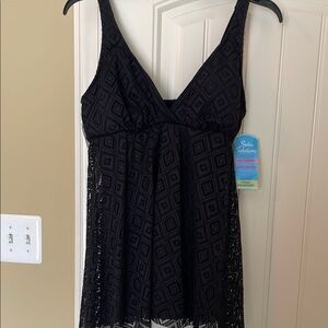 Swim Solutions Black Thigh Minimizer Swimsuit